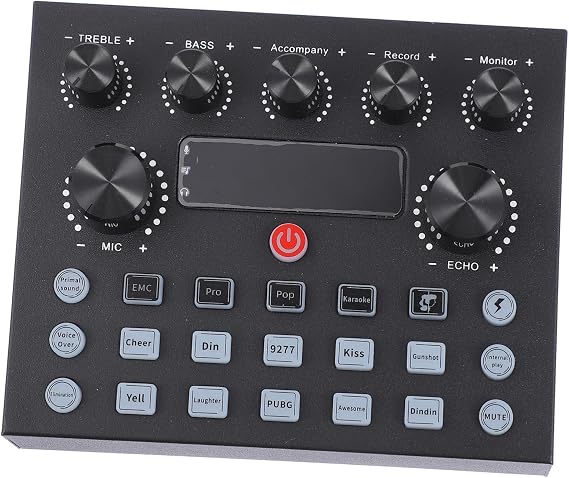 External Sound Card Dj Mixer with Professional Independent Reverb Adjustment, Iron Shell, 800ma Capacity for Computer and Tablet Live Streaming and Singing