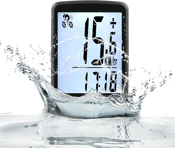 Bike Computer-Universal 16 Functions-IPX5 Waterproof -GPS Speedometer, Backlit Touch Screen,Cycle Computer,Bike Speedometer,Bike Odometer, for All Bikes-Black
