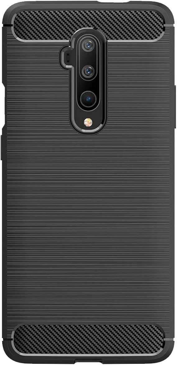 Microcase OnePlus 7T Pro Brushed Carbon Fiber Silikon Kılıf - Siyah