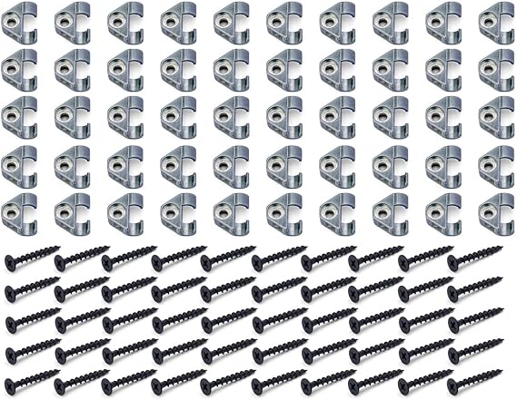 Channel Master メタル同軸ケーブルクリップ、特許取得済みの高耐久RG6クリップ、耐腐食性屋外ネジ付き、サグ防止クランプ設計は標準、デュアル、トライ&クワッドシールドRG6ケーブルに適合50パック