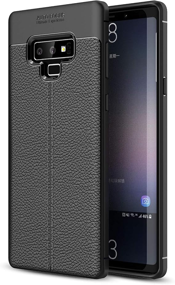 Microsonic Samsung Galaxy Note 9 için Kılıf Deri Dokulu Silikon Siyah [Galaxy Note 9 ile Uyumlu Kılıf - Siyah]