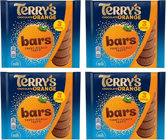 Terrys Chocolate Orange Bars Multipack Bundle - x4 Terrys Orange Multipacks (3x35g Bars In Each Pack)