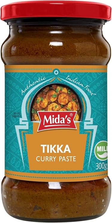 Midas Tikka Curry Paste 300 gr | Hint Mutfağı Köri Sosu Ezmesi | Tavuk, Et ve Sebze Yemekleri İçin Baharatlı Curry Harcı