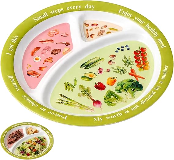 Portion Control Plates for Adults Weight Loss, Balanced Eating Plate