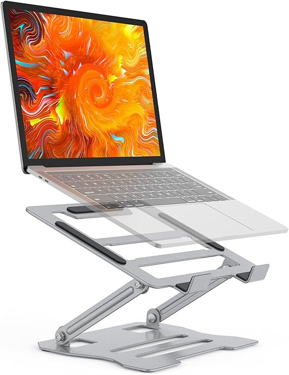 Adjustable Laptop Stand, Ergonomic Laptop Riser Heat Vent Computer Stand for Desk, Foldable Portable Tablet Notebook Holder Compatible with MacBook Pro/Air, Surface, Lenovo, Laptops (10-15.6'')