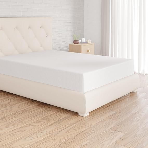 Amazon Basics Fitted Sheet, 16 x 200 cm, 100% Cotton, White