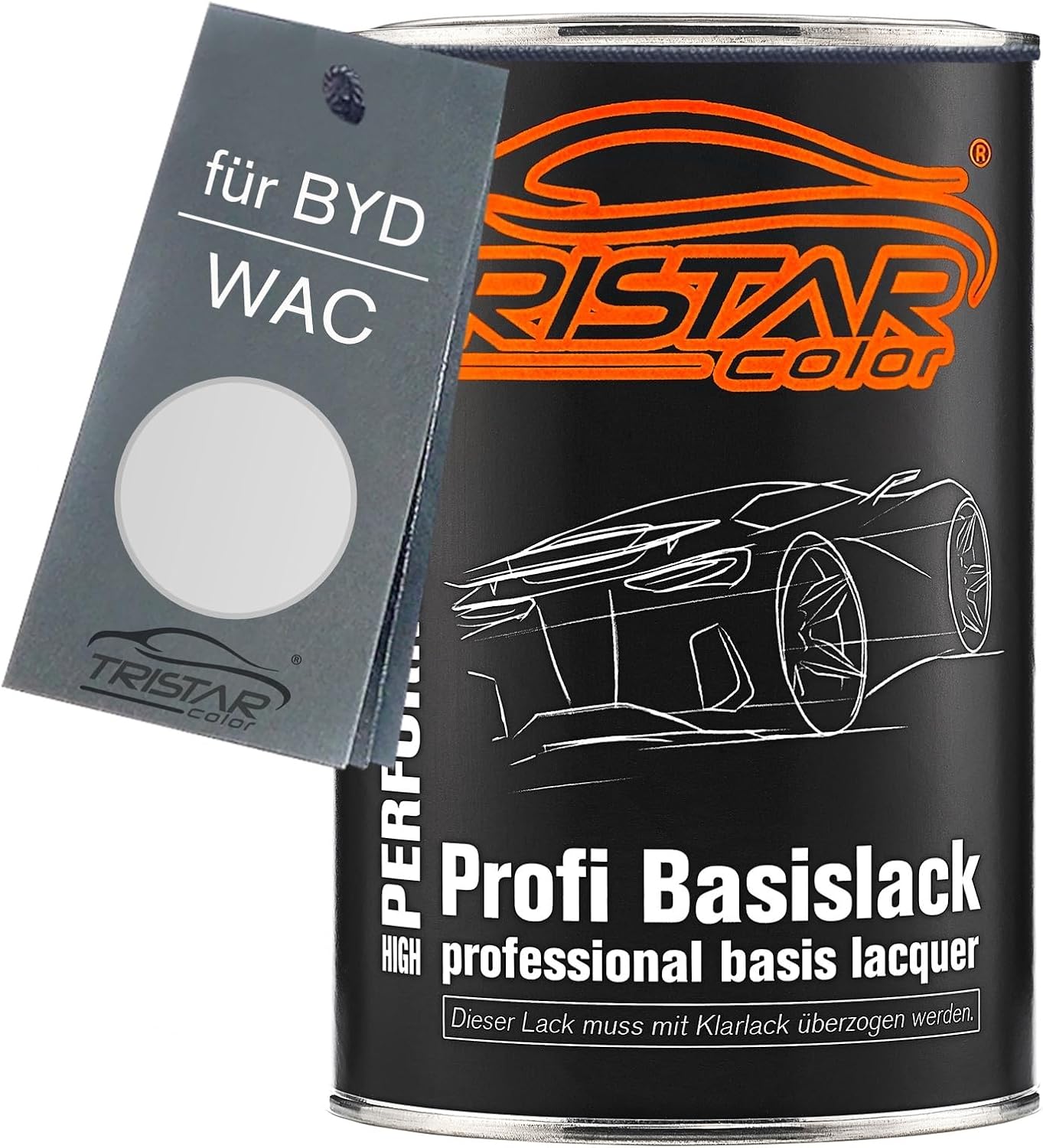 TRISTARcolor Car paint Can ready-to-spray for BYD WAC Dodo White Metallic Base coat 1.0 litre 1000ml