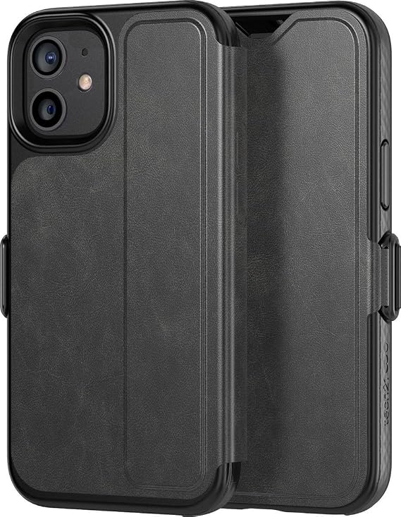 tech21 EvoWallet for Apple iPhone 12 mini 5G - Hygienically Clean Bacterial Germ Fighting Antimicrobial Phone Case with 3.6 Meter Drop Protection,Black
