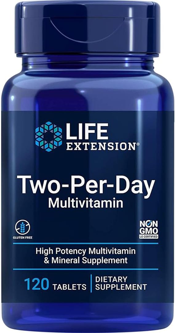 Life Extension, Multivitamin Two Per Day, 120 Tablets, Lab Tested, Gluten Free, Soy Free, Non-GMO, Multivitamins, Essential Vitamins & Minerals