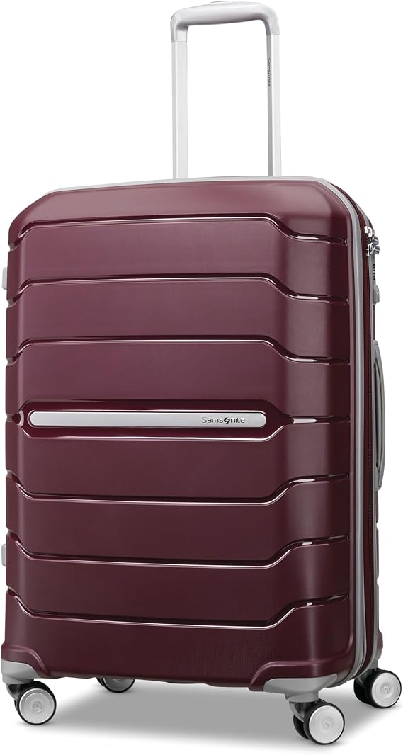 Samsonite Freeform Hardside Expandable Double Spinner Wheel, Merlot, Checked-Medium 24-Inch, Freeform Hardside Expandable Double Spinner Wheel