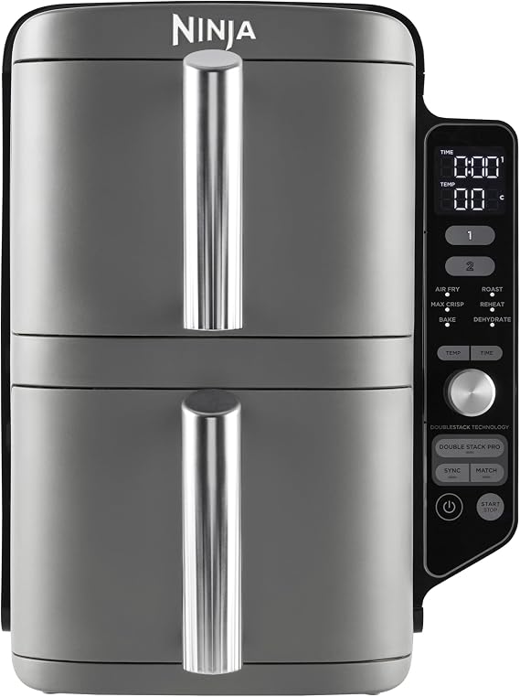 Ninja Double Stack XL Double Drawer Air Fryer, 9.5L, Grey