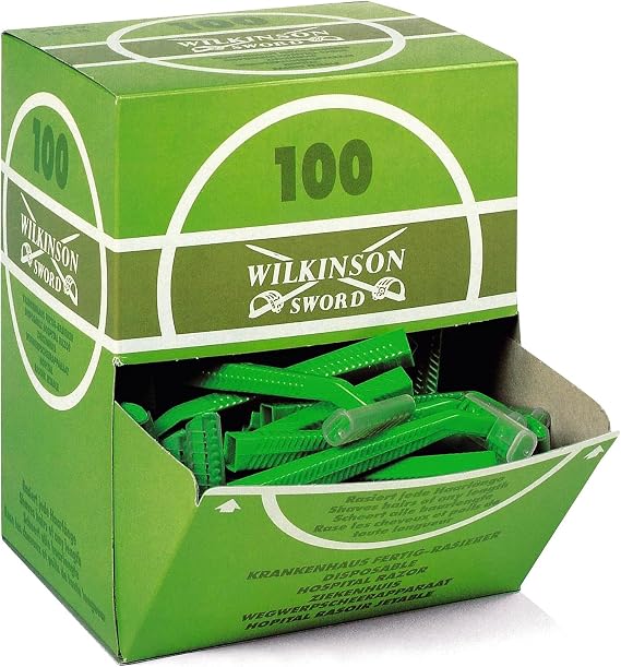 Wilkinson Sword Disposable Shaver Hospital, With Towable Function, Distributor Box, Green
