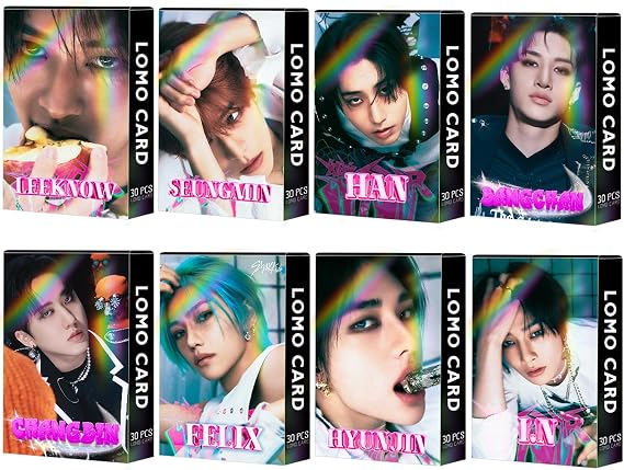 8 Pack/240Pcs Stray Kids Lomo Card Kpop Photocards Greeting Card with Postcards Box