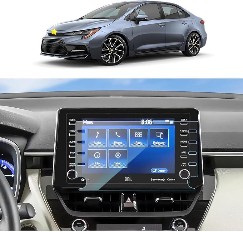 Toyota Corolla ile uyumlu 2019 2022 Model 8" Audio Multimedya MAT Görünüm Ekran Koruyucu Nano Cam MAT