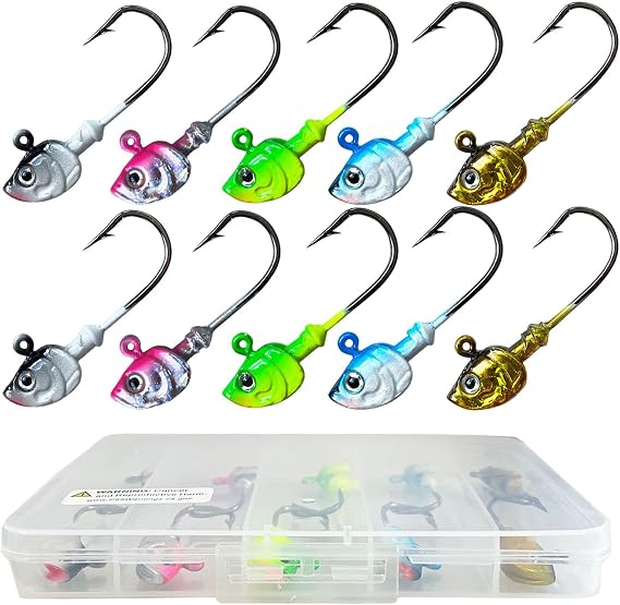 Swimbait Jig Heads,10packs Fishing Jig Heads Saltwater Hooks Swimbait Jig Head Minnow Fishing Jigs Heads for Bass Fishing 3/8 oz 1/2 oz 1.0oz