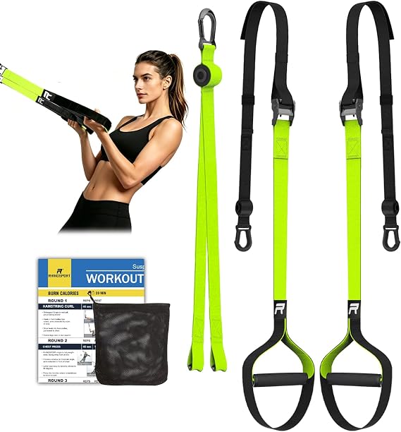 RHINOSPORT Suspension Trainer, Sling Trainer Kit, Door Anchor, Home Gym