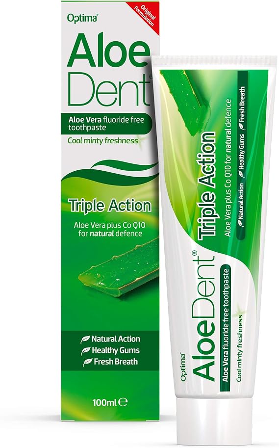 Aloe Dent Aloe Vera ile 3 Etkili Diş Macunu Florür ve SLS İçermeyen Doğal Beyazlık - 100 ml