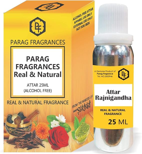 Parag Fragrances 25ml Rajnigandha Attar With Fancy Empty Bottle (Alcohol Free, Long Lasting, Natural Attar) Also Available in 50/100/200/500 pack