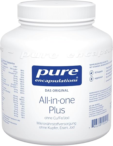 Pure Encapsulations - All-in-One Plus (without Cu Fe & Iodine) - Multivitamin and Minerals - Strengthening Immune System - 180 Capsules