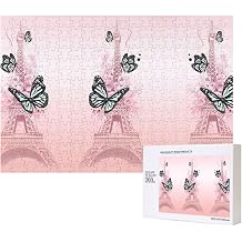 Paris Tower And Butterfly Classic Jigsaw 300 Pieces Wooden Puzzle Modern Home Decor Intellectual Game 28x 40cm