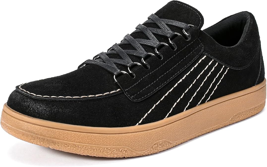 Allthemen Mens Suede Leather Lace Up Shoes Business Casual
