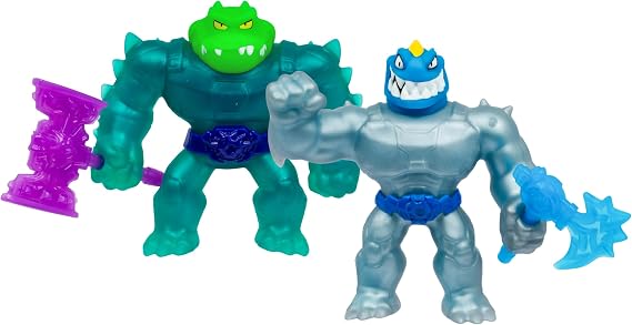 Heroes of Goo Jit Zu Meteor Madness vs Pack, Ultimate Battle Tyro vs Rockjaw, Unique Shushugou Filling & Meteor Weapon, tactile toy that stretches up to 3x its size