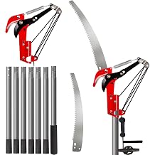 Walensee Telescopic Tree Pruner 2-in-1 Long Reach Loppers & Saw, 3 M Extendable Pole Tree Trimmer with Steel Blade, Branch Cutter, Lightweight High-Strength Handles for Easy Garden Tree Care