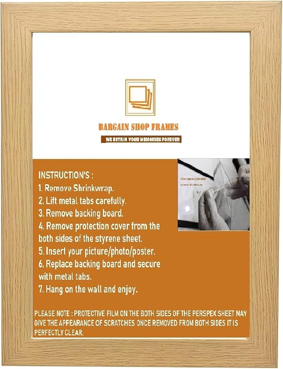 OAK MODERN STYLE FLAT FRAMES WOOD FINISH PHOTO PICTURE POSTER FRAMES 80cm x 60cm (800mm x 600mm), OAK