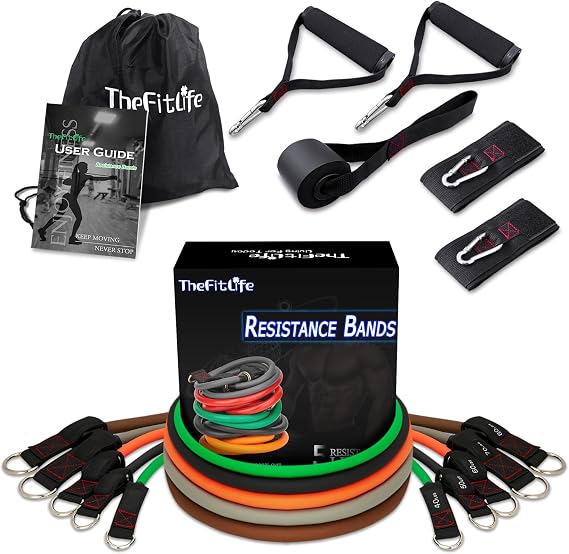 TheFitLife Resistance Bands Set with Handles, Door Anchor & Ankle Straps