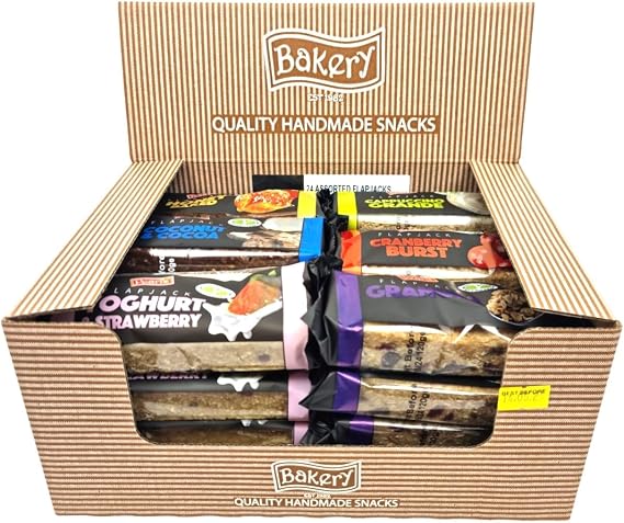 PEARLS ASSORTED FLAPJACKS MIX B (Pack of 24) - Cappuccino, Honey Bake, Cranberry Burst, Yoghurt & Strawberry, Coconut Cocoa | Snack Bars Variety Pack, Oat Bars | Cereal Bars Multipack Bulk Fibre Bars