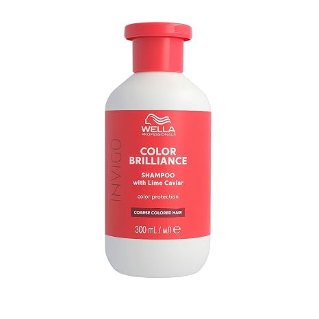 Wella Professionals INVIGO COLOR BRILLIANCE Colour Protective Shampoo - Thick Hair - Shine and Intense Colour, 300 ml