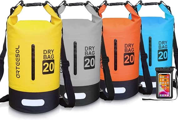 Waterproof Bag, Dry Bag – 5L 10L 20L 30L Dry Bag Waterproof/Dry Bag for Kayaking, Boating, Canoeing, Fishing, Rafting, Camping, Beach, Swimming Snowboarding