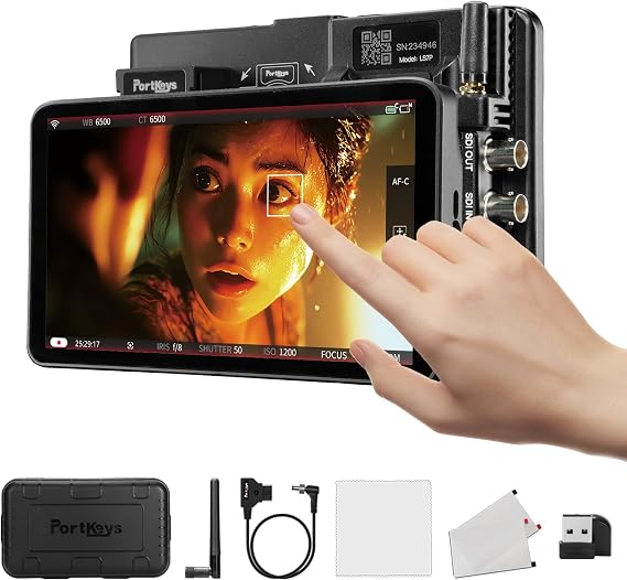 Portkeys LS7P 7" Camera Field Monitor Metal Frame Wireless Control for ARR1 MINI, A7III/A7CII/FX3/FX30/ZV-E10/RX10/A7MIV/A6700/A7RIV/A7RV/ILX-LR1/A9III/RX0/A7III/FX6, R5/6/7/8, BS1H/BGH1, Z8/9, etc