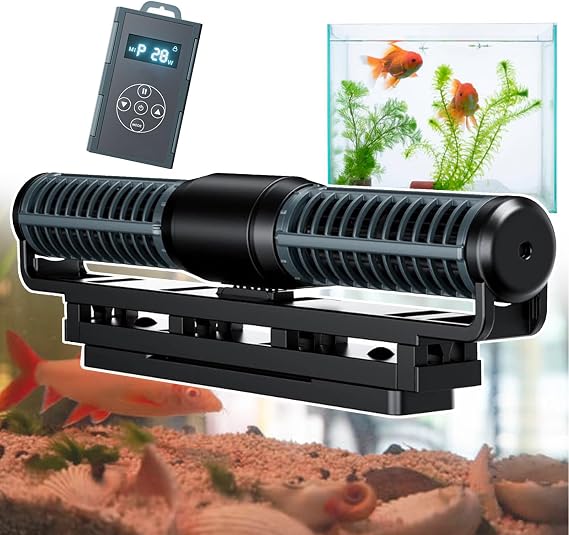 Wave Maker For Aquarium, Dc Dual Powerhead, 4 Wave Modes & Adjustable Water Flow Speed, Quiet Wave Maker, Adjustable Cross Flow Pump, For Freshwater Saltwater Tank,150