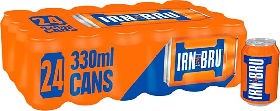 IRN-BRU Regular, 24 Pack Iconic Flavoureded Fizzy Drinks Multipack Cans - 24 x 330ml Cans