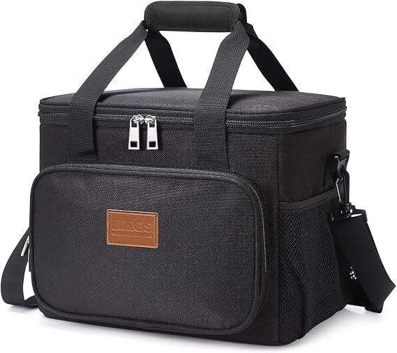 HAEGS Thermal Bag, Cold Hot Holder Insulated Lunch Bag, Cooler Ice Cream Lunch Bag 15L - Black