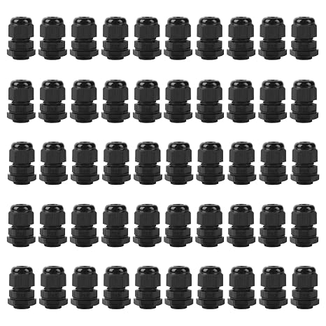 50 Pcs PG9 IP68 Nylon Cable Glands for 4-8mm Electrical Cables