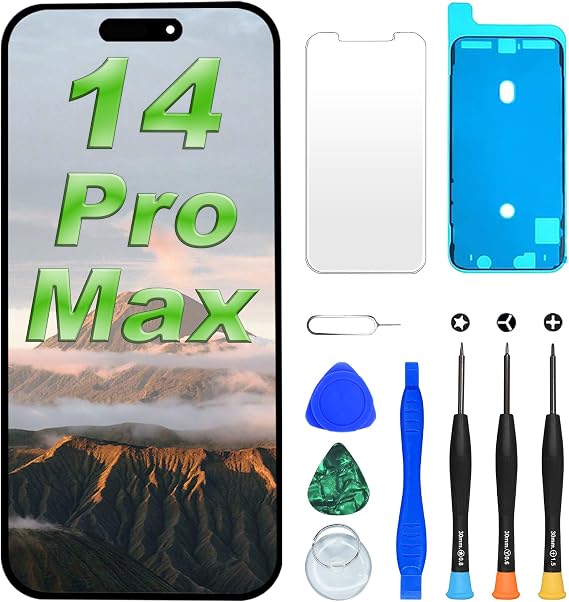 Digi4U LCD for iPhone 14 Pro Max Replacement Screen, 6.7'' [Truetone][3D Touch][Small Notch] Screen for iPhone 14 Pro Max Display Digitizer Assembly, with Repair Tools for iPhone 14 Pro Max LCD