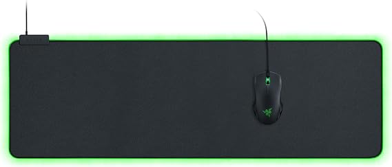 Razer Goliathus Extended Chroma - Soft Extended Gaming Mouse Mat Chroma RGB Lighting (Cable Holder, Fabric Surface, Quilted Edge, Optimized for all Mice) Black
