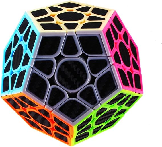 CuberSpeed ファントムカーボンファイバーステッカー 3x3 メガミンクス ステッカーレス マジックキューブ キロミンクス 3x3x3 ブラックステッカー付きスピードキューブパズルおもちゃ