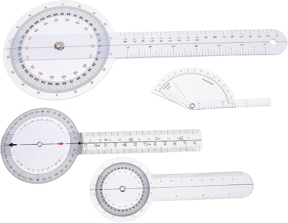 4pcs Orthopedic Angle Ruler Plastic Protractors Flexible Rotatable Measuring Instrument for Joint Finger Assessment Angle Protractor Ruler