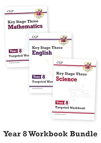 KS3 Year 8 Back to School Essentials: Workbook Bundle - Maths, English & Science for Ages 12-13