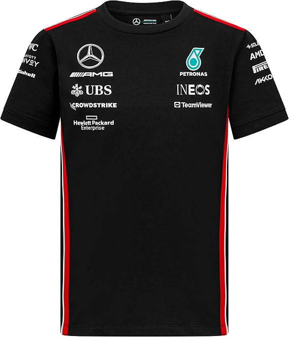 Mercedes AMG Petronas Formula One Team - Kids 2023 Team T-Shirt - Black - Size: 5/6 Years