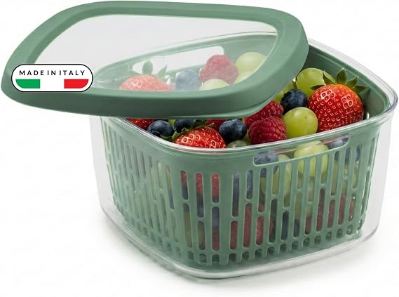 Snips Aroma Keeper 1.5 L Fridge Food Container with Grid, Made in Italy