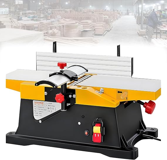 Multifunctional Jointers Woodworking,Benchtop Jointer,Adjustable 0-3MM Cutting Depth,for Wood Parts Processing Lights Planer
