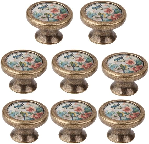 LOVIVER 8X Ceramic Cabinet Knobs,Closet Door Handles,