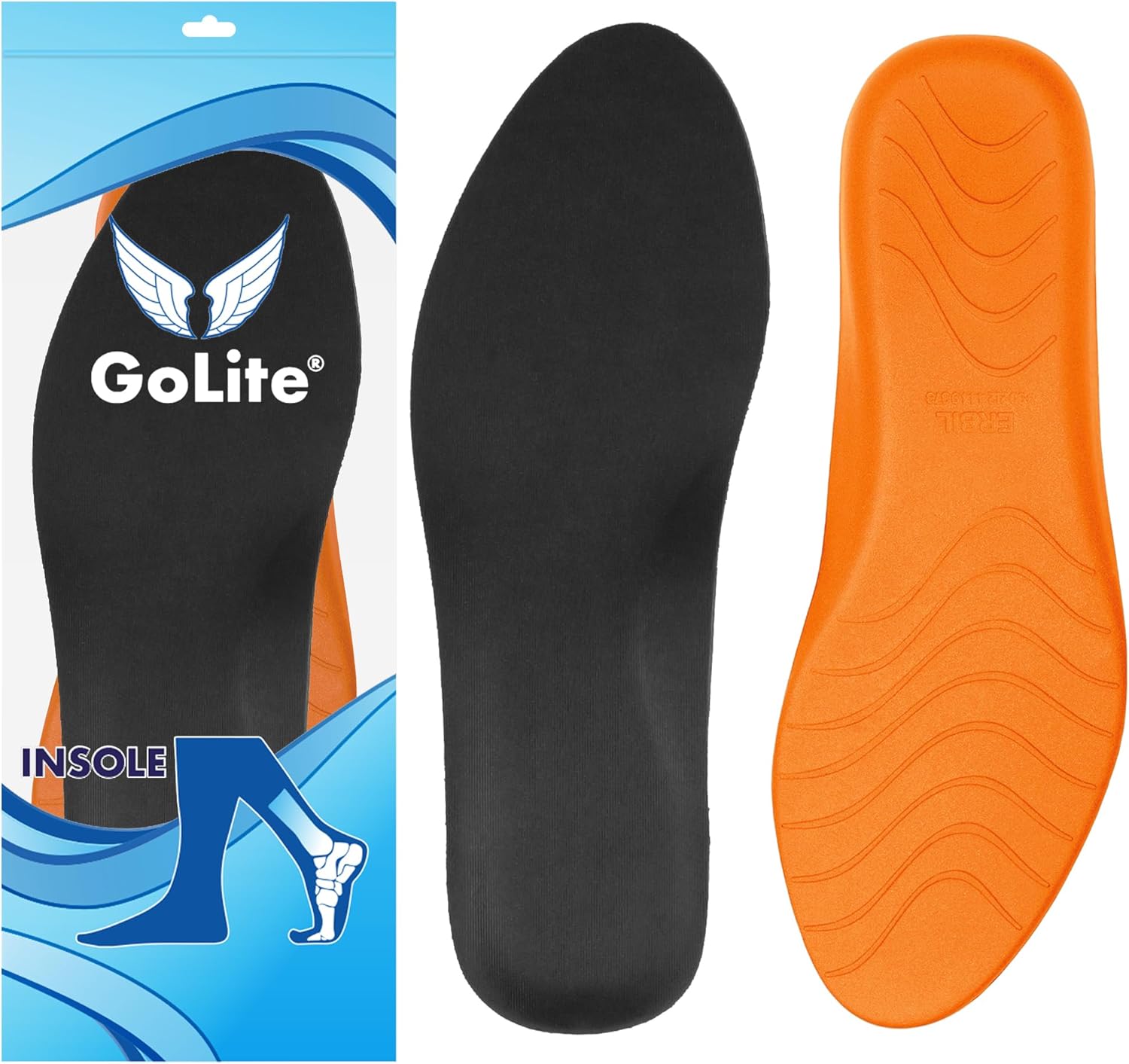 Extra Comfort Shoe Insoles, Memory Foam Memory Heel Spur Insoles, Flat Soles - GoLite M24 Insole (Green, 45)