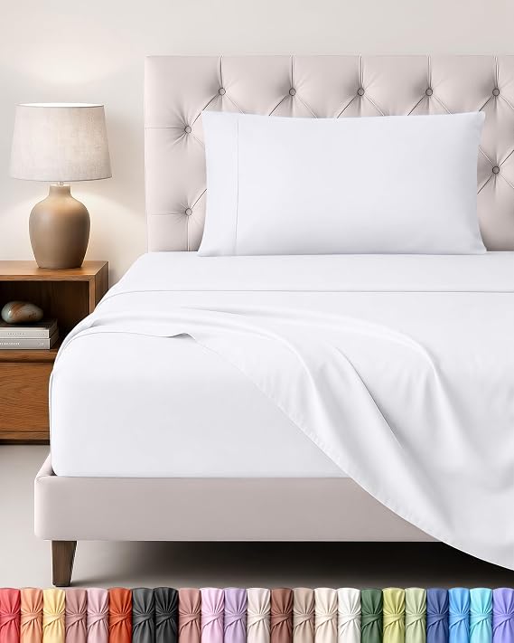 Utopia Bedding Sheet Set 3 Pieces, 90 x 190 cm, White