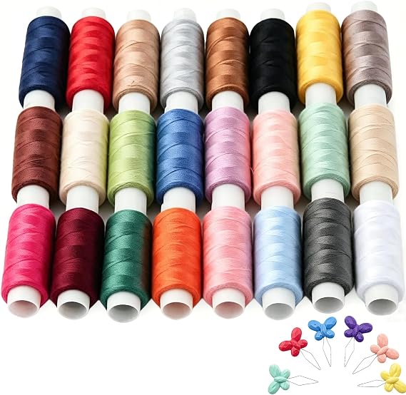 Sewing Thread Set, 24 Colors, 120 Yards Each