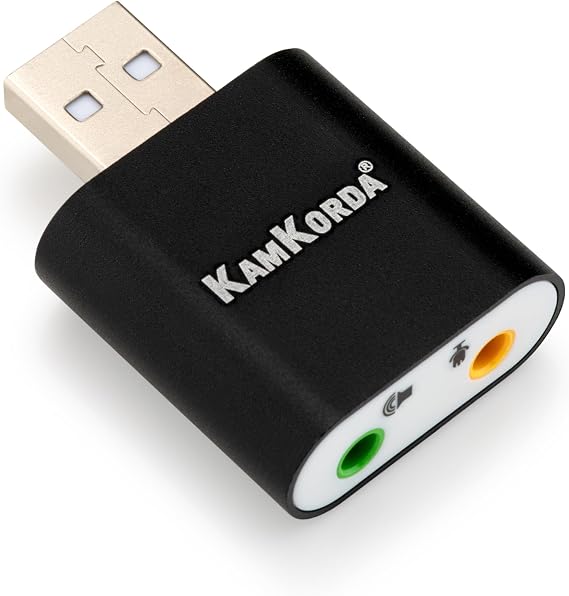 USB to AUX Adapter, Audio Jack Adapter, External Sound Card USB to Aux 3.5mm, Stereo Converter for PC